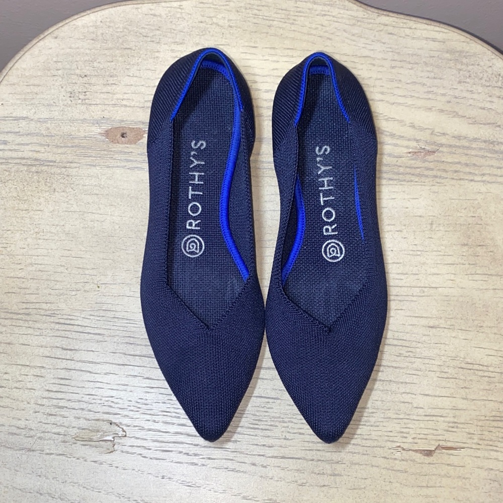 Rothy's Dark Blue Pointed Flats